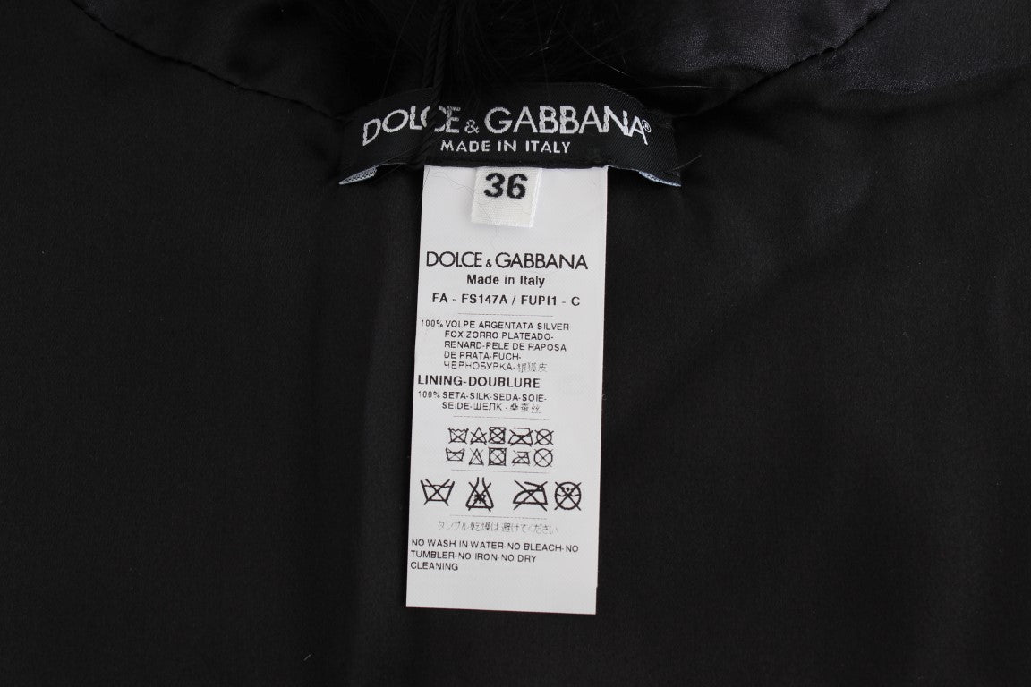 Dolce &amp; Gabbana Black Fox Fur Chic Shoulder Wrap