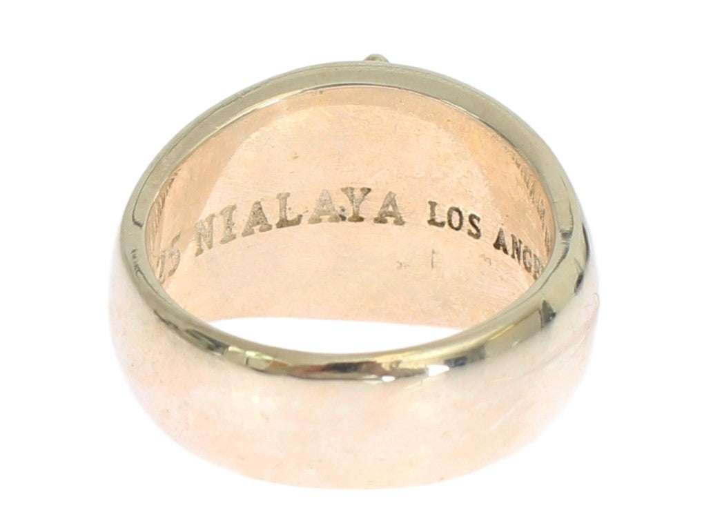 Nialaya silver statement men's ring