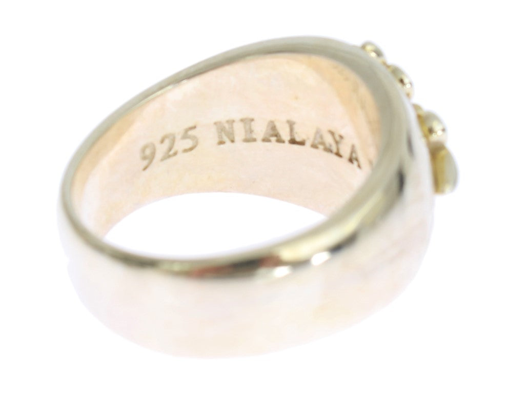 Nialaya silver statement men's ring