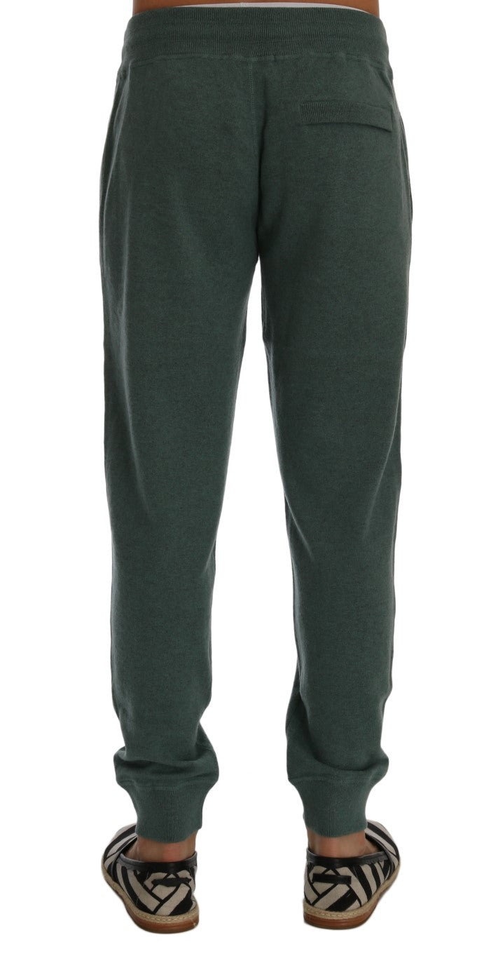 Dolce &amp; Gabbana Elegant green cashmere sports pants