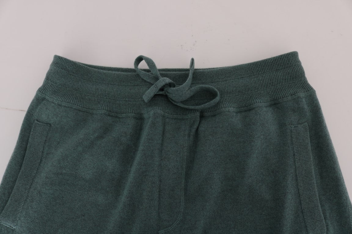 Dolce &amp; Gabbana Elegant green cashmere sports pants