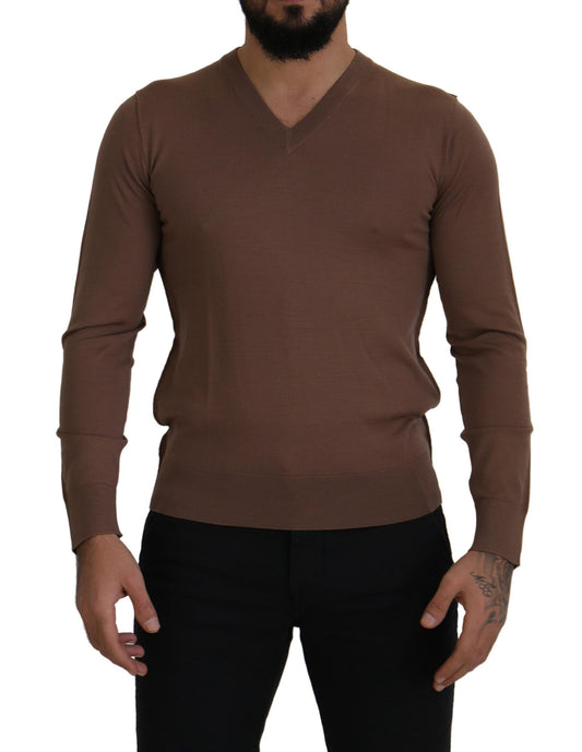 Dolce &amp; Gabbana Elegant V-neck sweater made of virgin wool