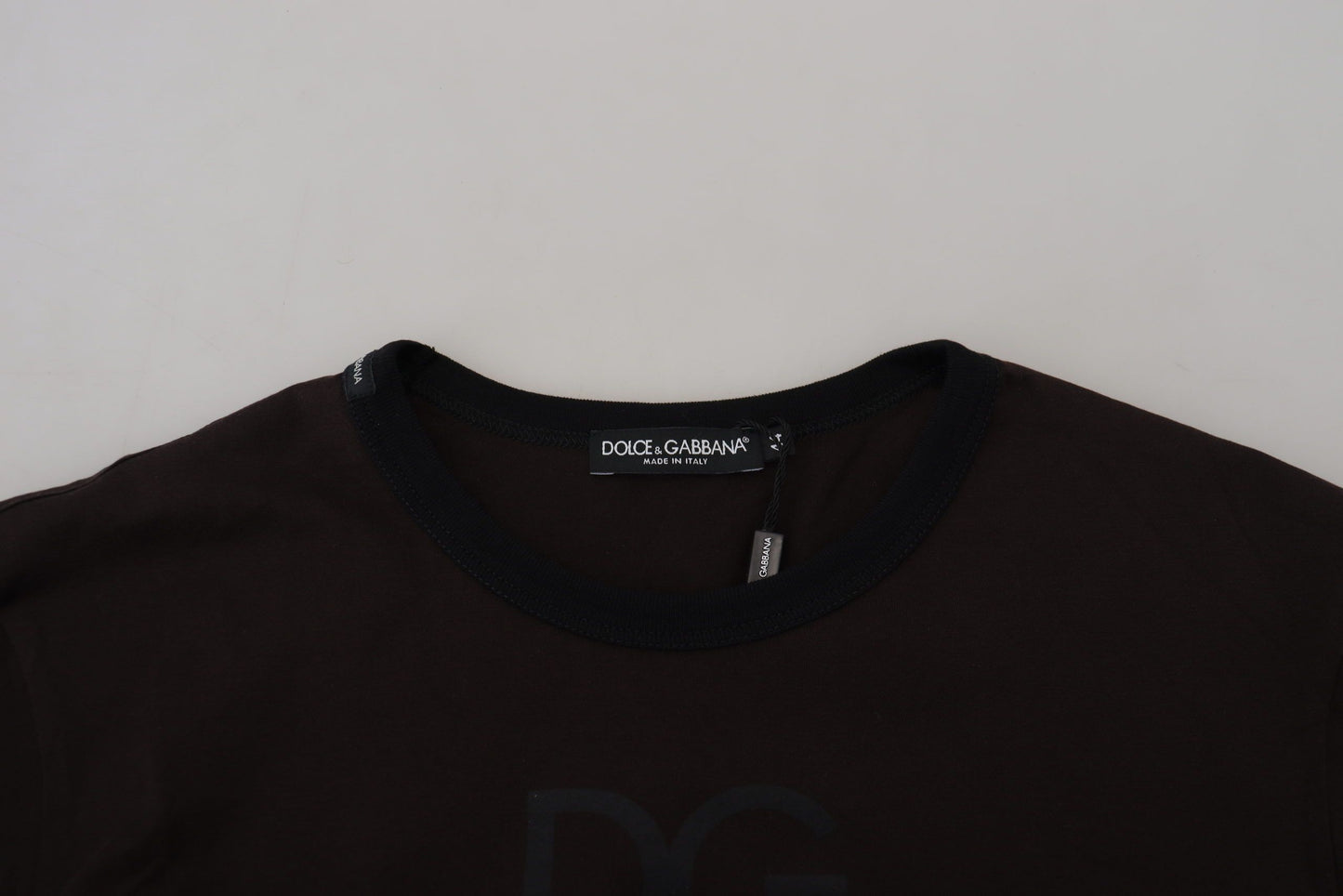 Dolce &amp; Gabbana Elegant brown cotton sweater with round neck