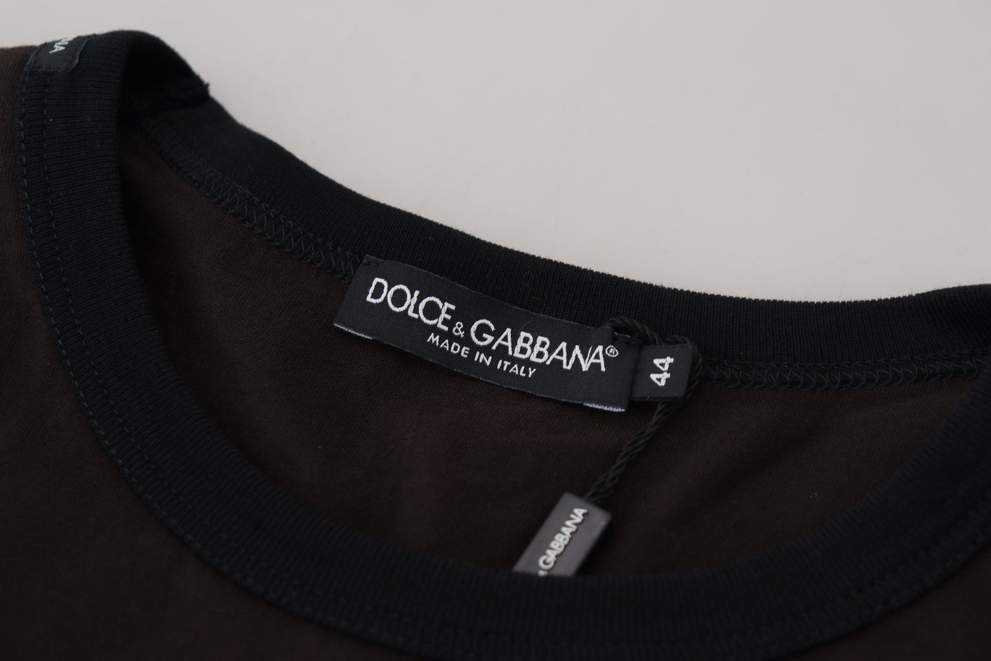 Dolce &amp; Gabbana Elegant brown cotton sweater with round neck