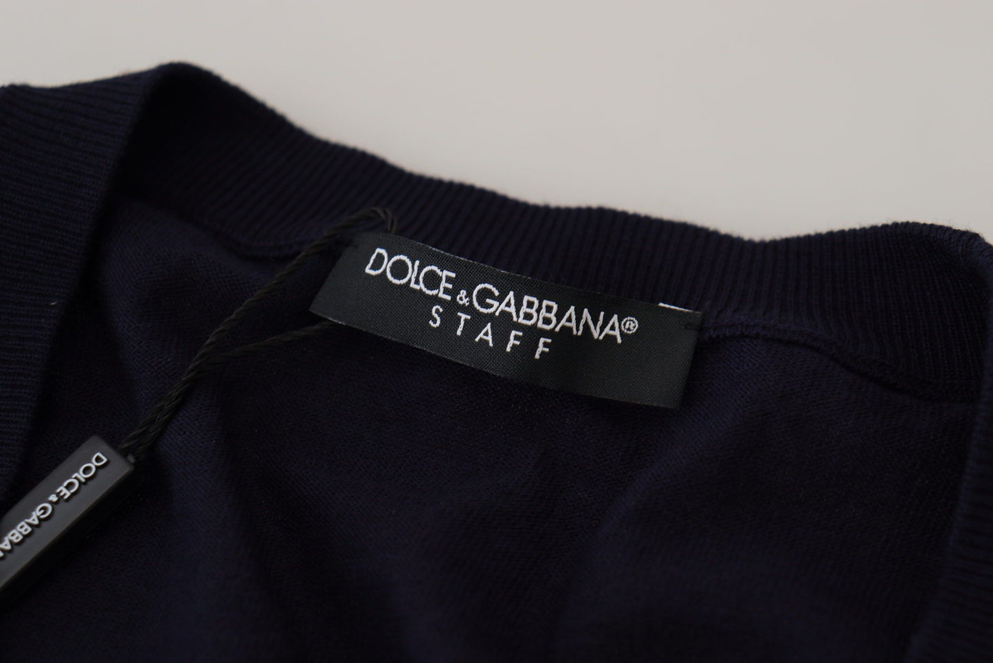 Dolce & Gabbana Elegante Strickjacke aus Schurwolle in Blau