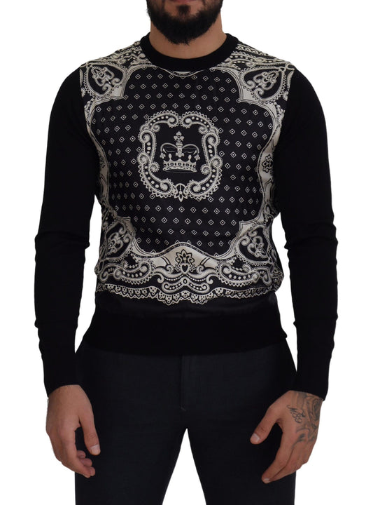 Dolce &amp; Gabbana Elegant round-neck sweater made of a wool-silk blend