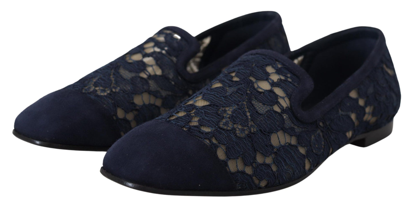 Dolce &amp; Gabbana Elegant Blue Loafers Flats - Summer Chic