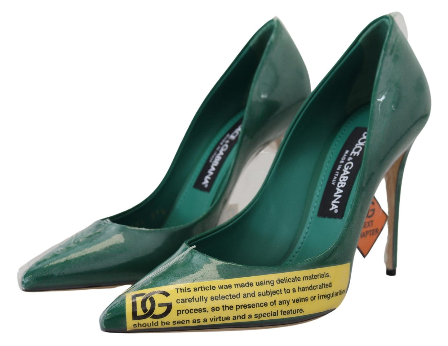 Dolce &amp; Gabbana Emerald Green Elegance Leather Heels Pumps