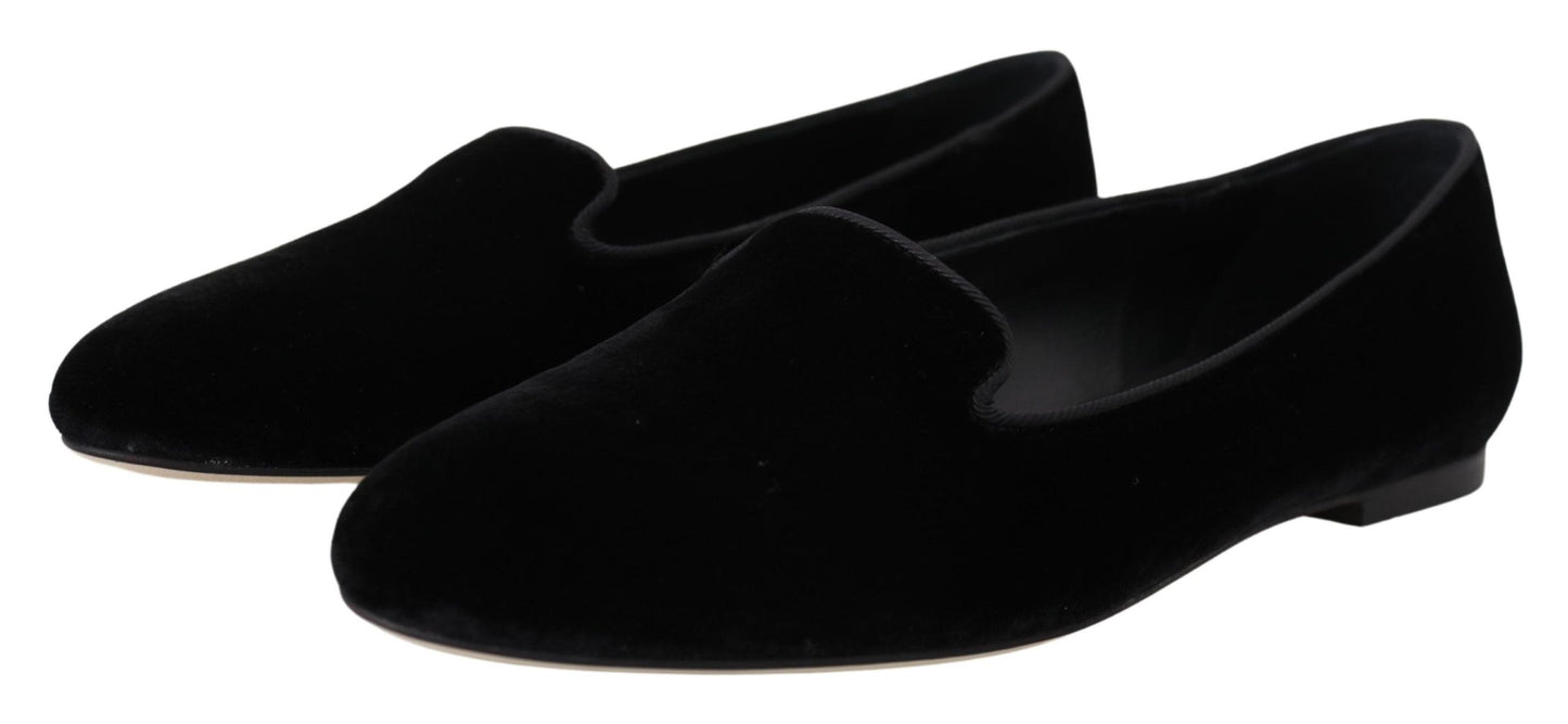 Dolce &amp; Gabbana Elegant black silk blend loafers