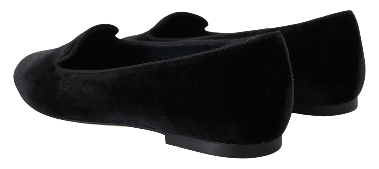 Dolce &amp; Gabbana Elegant black silk blend loafers