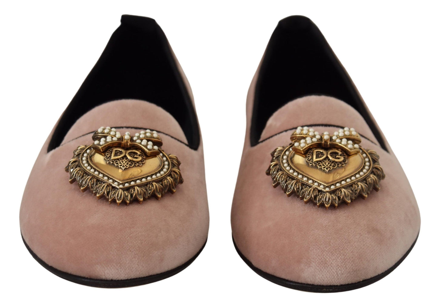 Dolce &amp; Gabbana Elegant Pink Velvet Devotion Loafers