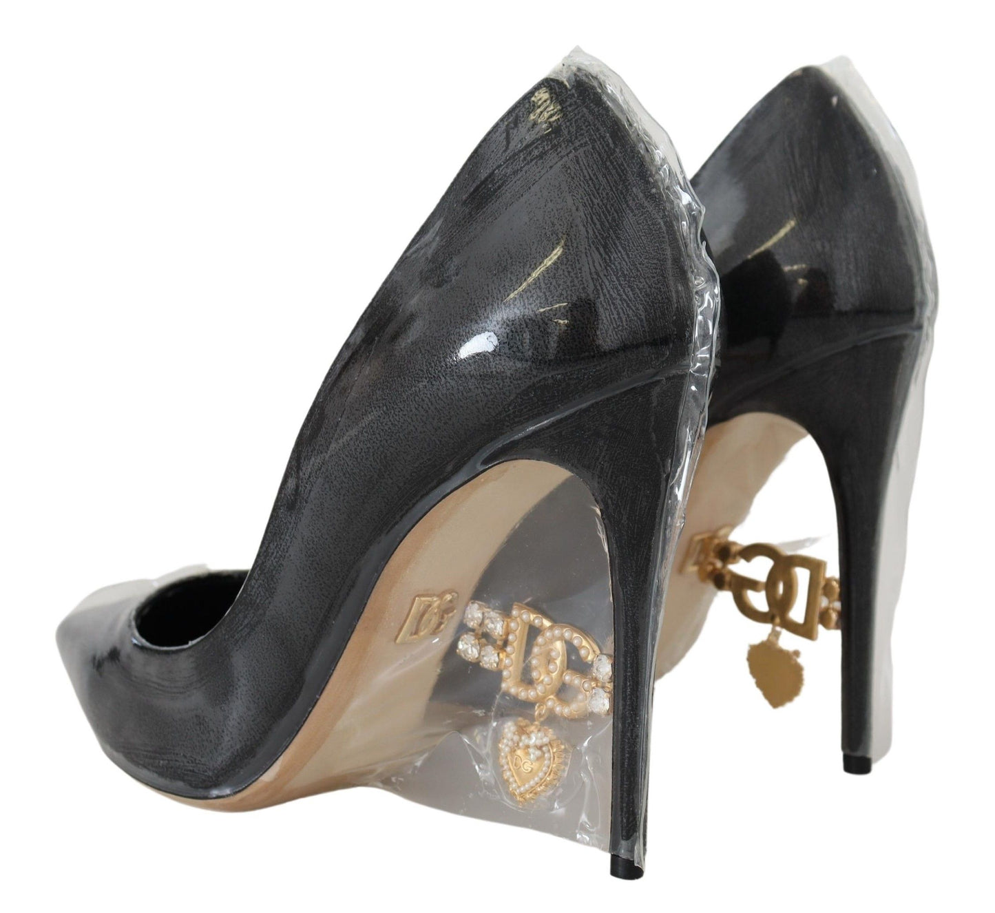 Dolce &amp; Gabbana Elegant Black Gold Detail Heels Pumps