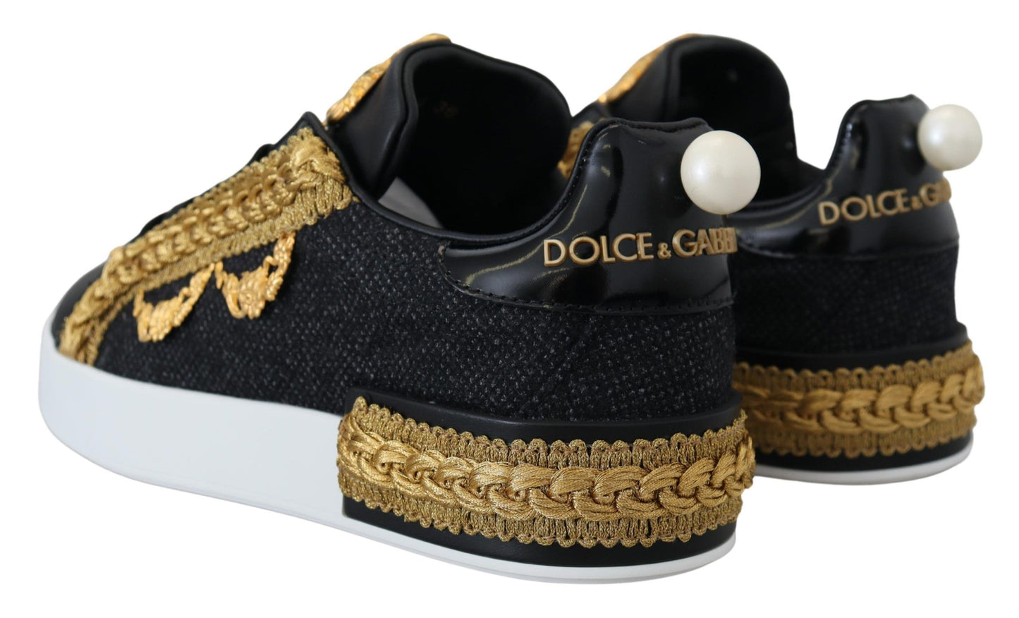 Dolce &amp; Gabbana Elegant Portofino Sneakers made of leather in black