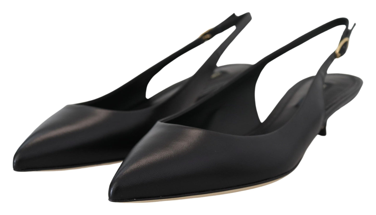 Dolce &amp; Gabbana Elegant slingback pumps in black leather