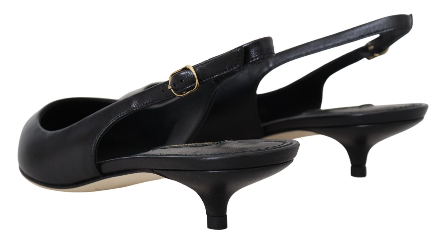 Dolce &amp; Gabbana Elegant slingback pumps in black leather