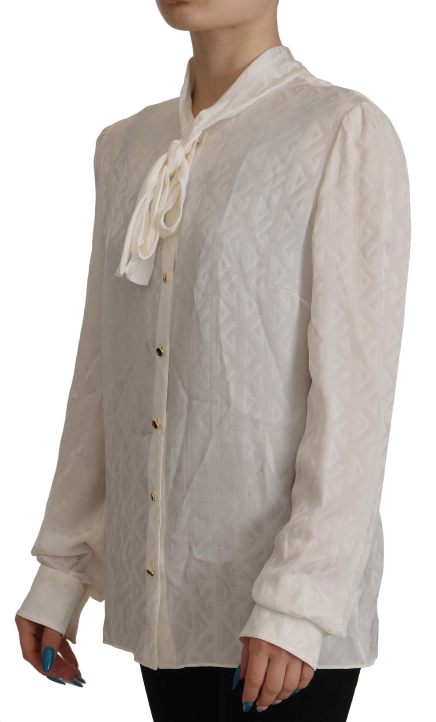 Dolce &amp; Gabbana Elegant silk ascot collar blouse