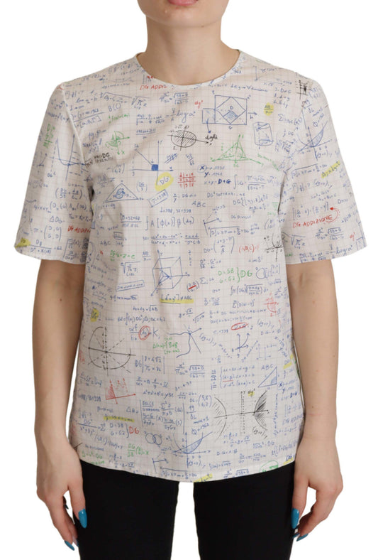 Dolce & Gabbana Algebra Print Rundhalsausschnitt Baumwolle Tee