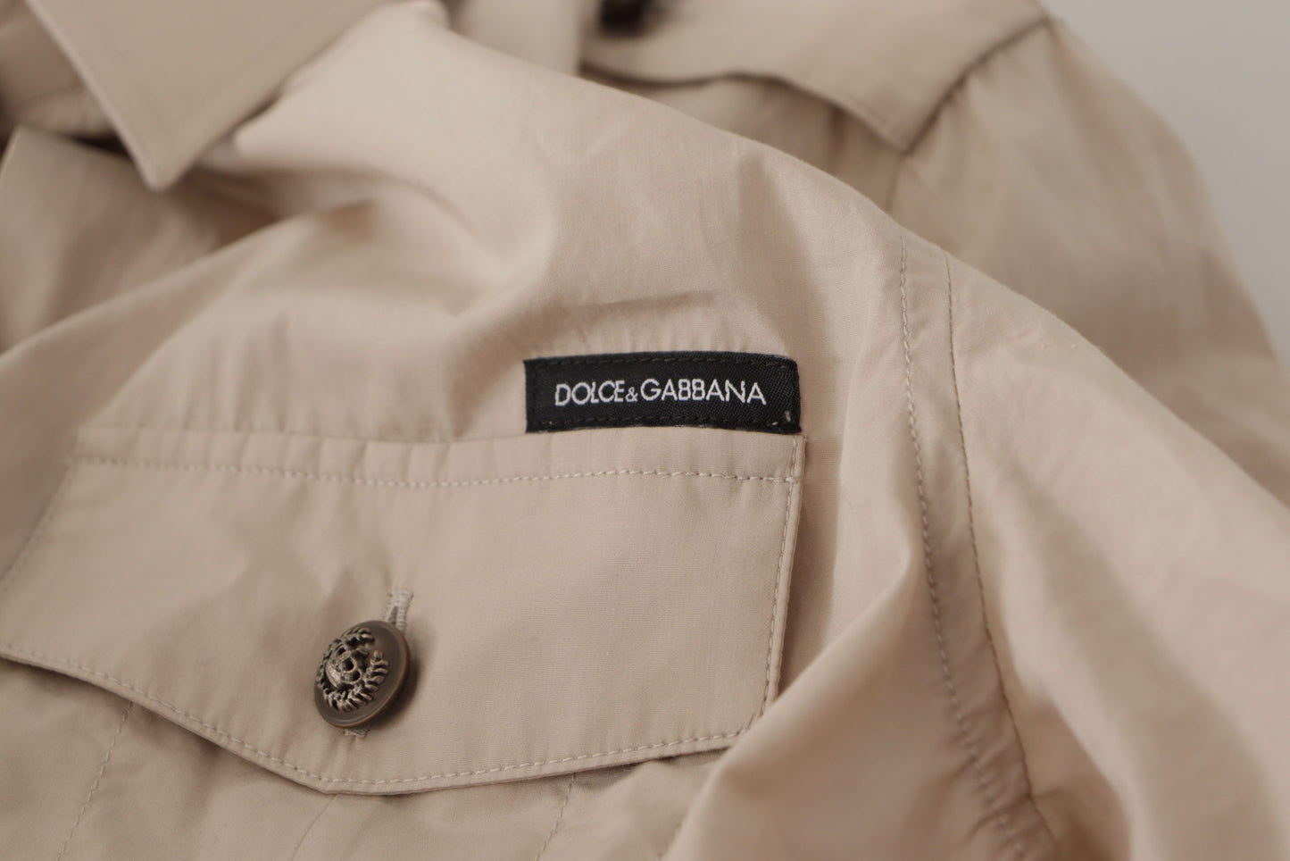 Dolce &amp; Gabbana Elegant long-sleeved shirt in beige cotton