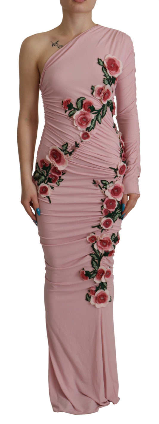 Dolce & Gabbana Elegantes rosa One-Shoulder-Bodycon-Kleid