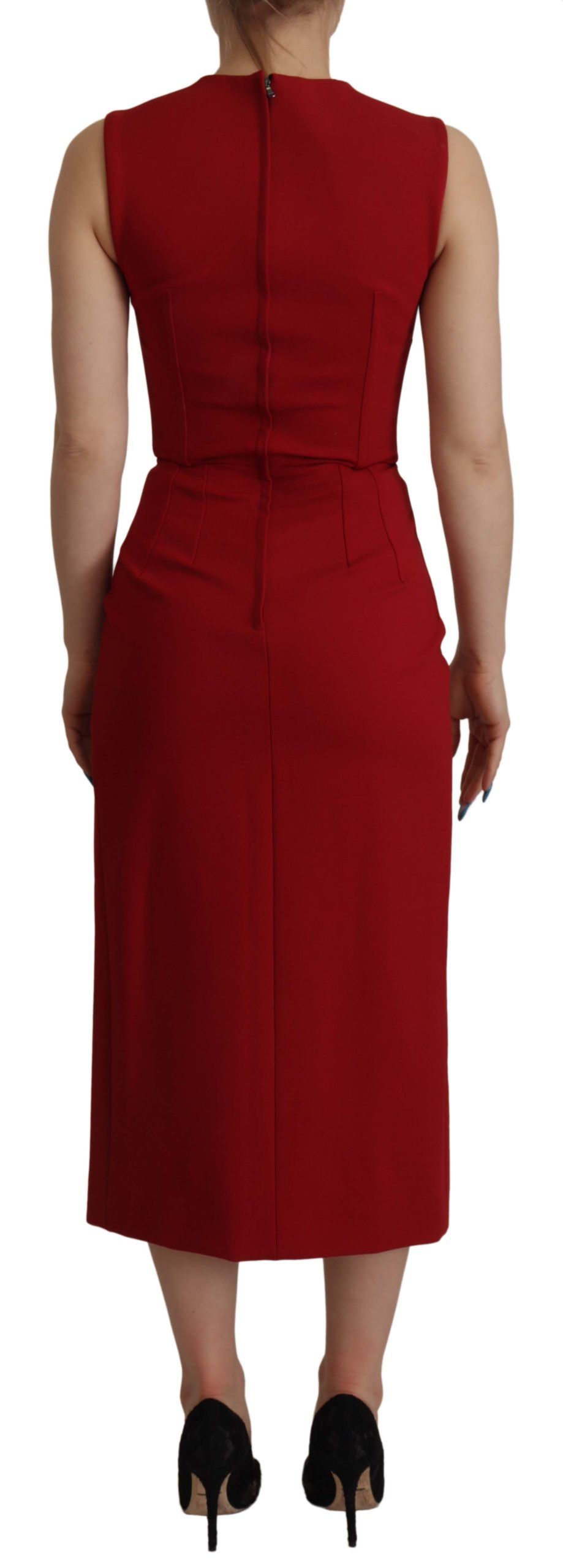 Dolce & Gabbana Elegantes Rotes Bodycon Midikleid