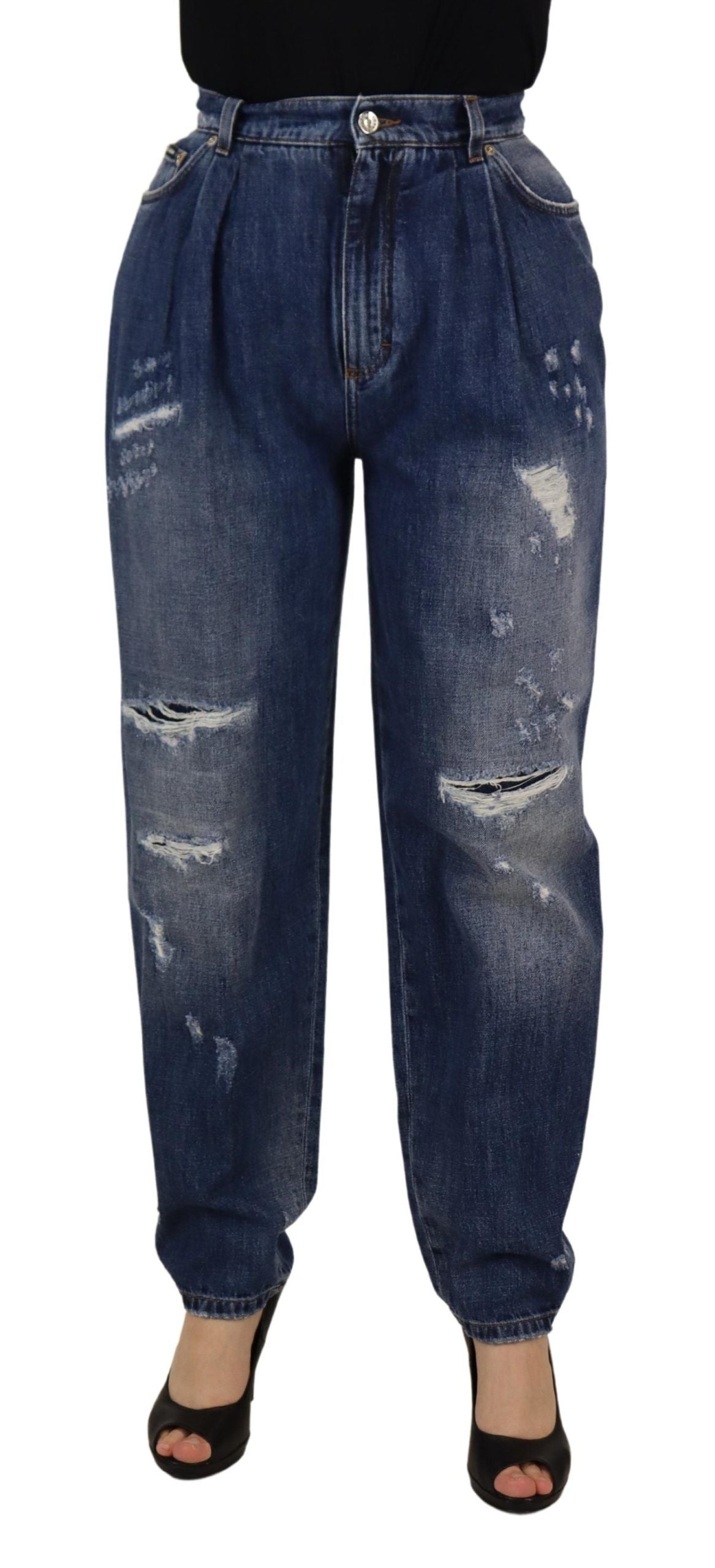 Dolce &amp; Gabbana High Waist Skinny Denim Jeans - Chic Blue Washed