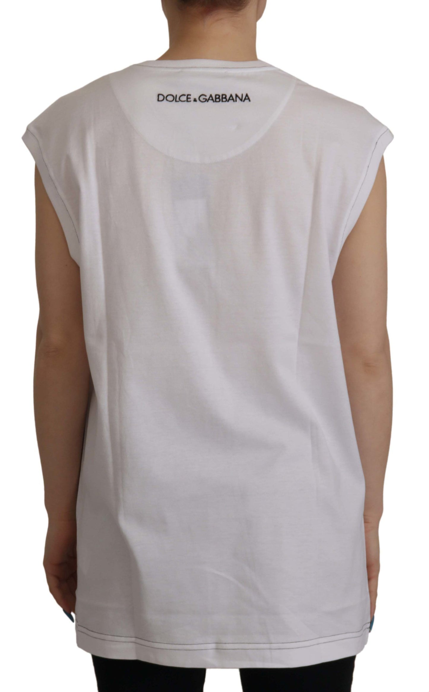 Dolce &amp; Gabbana Elegant sleeveless top in white cotton