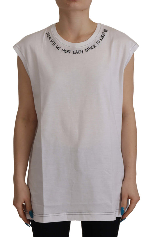 Dolce &amp; Gabbana Elegant sleeveless top in white cotton