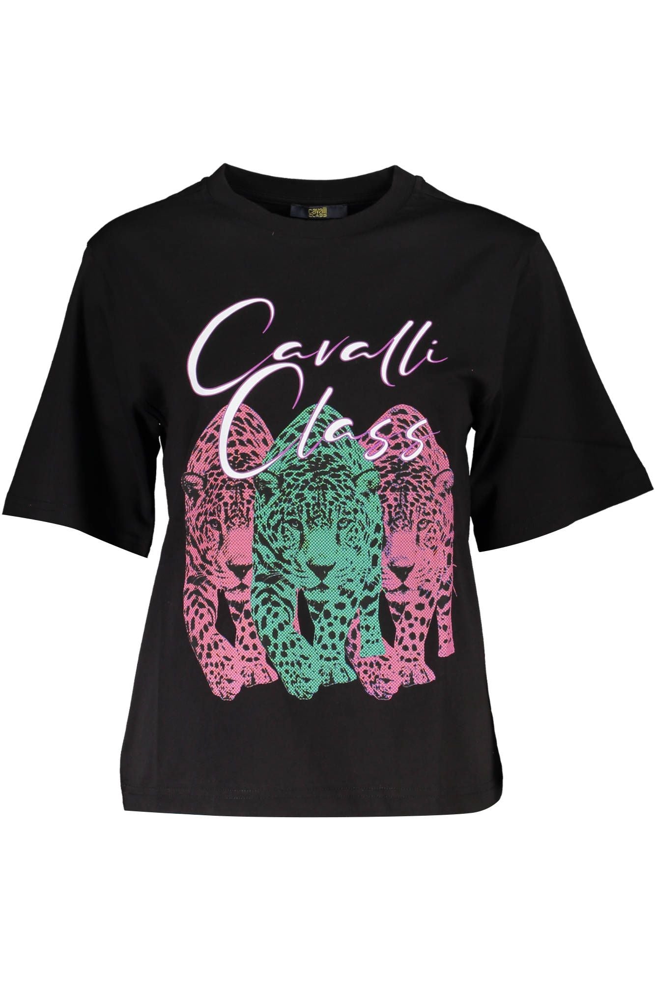 Cavalli Class Black Cotton T-Shirt for Women