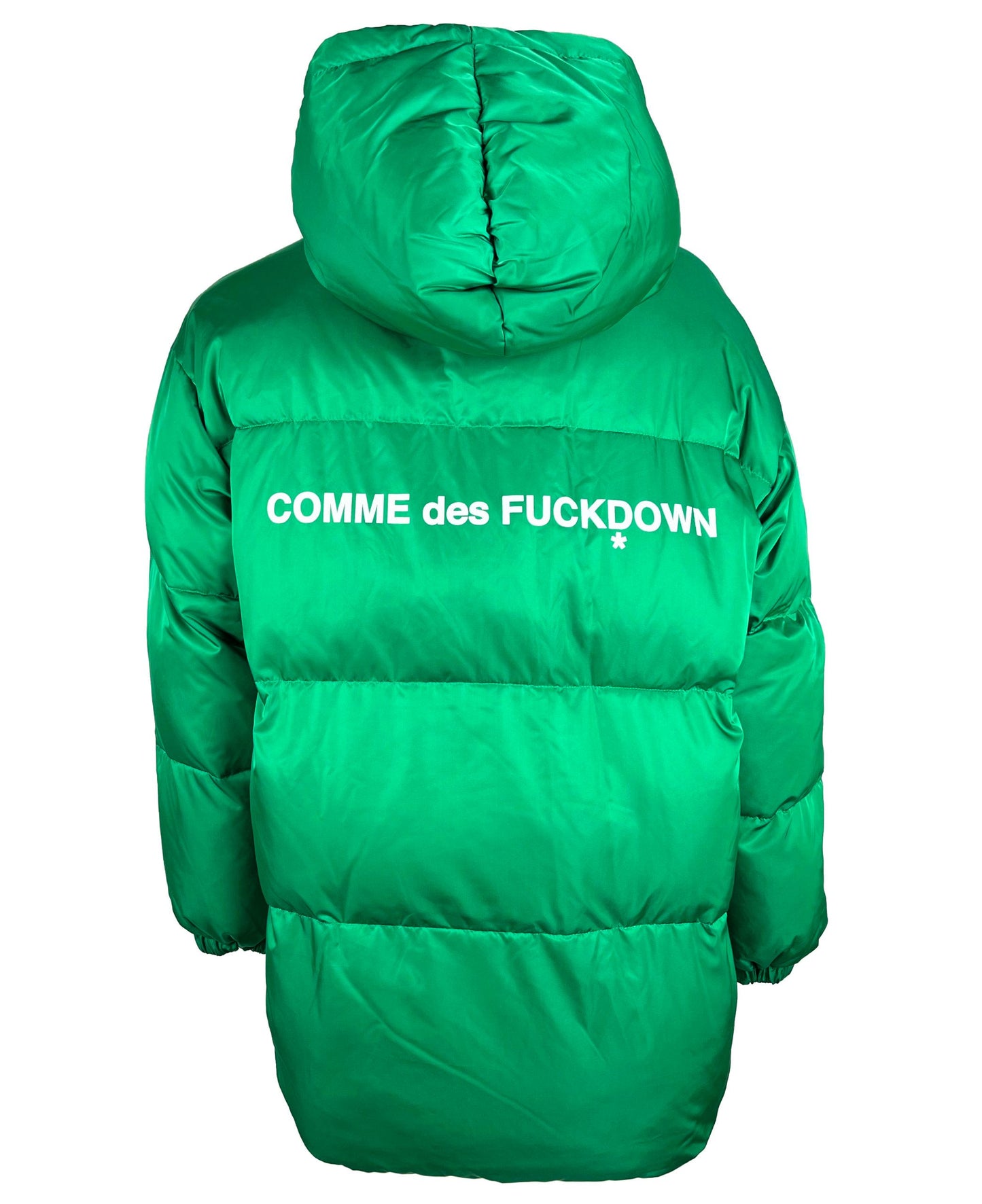 Comme Des Fuckdown Chic puffer jacket with hood and zip in rich green