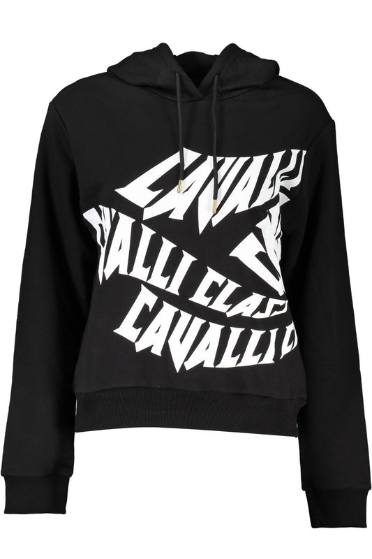 Cavalli Class Schwarzer Baumwollpullover für Frauen