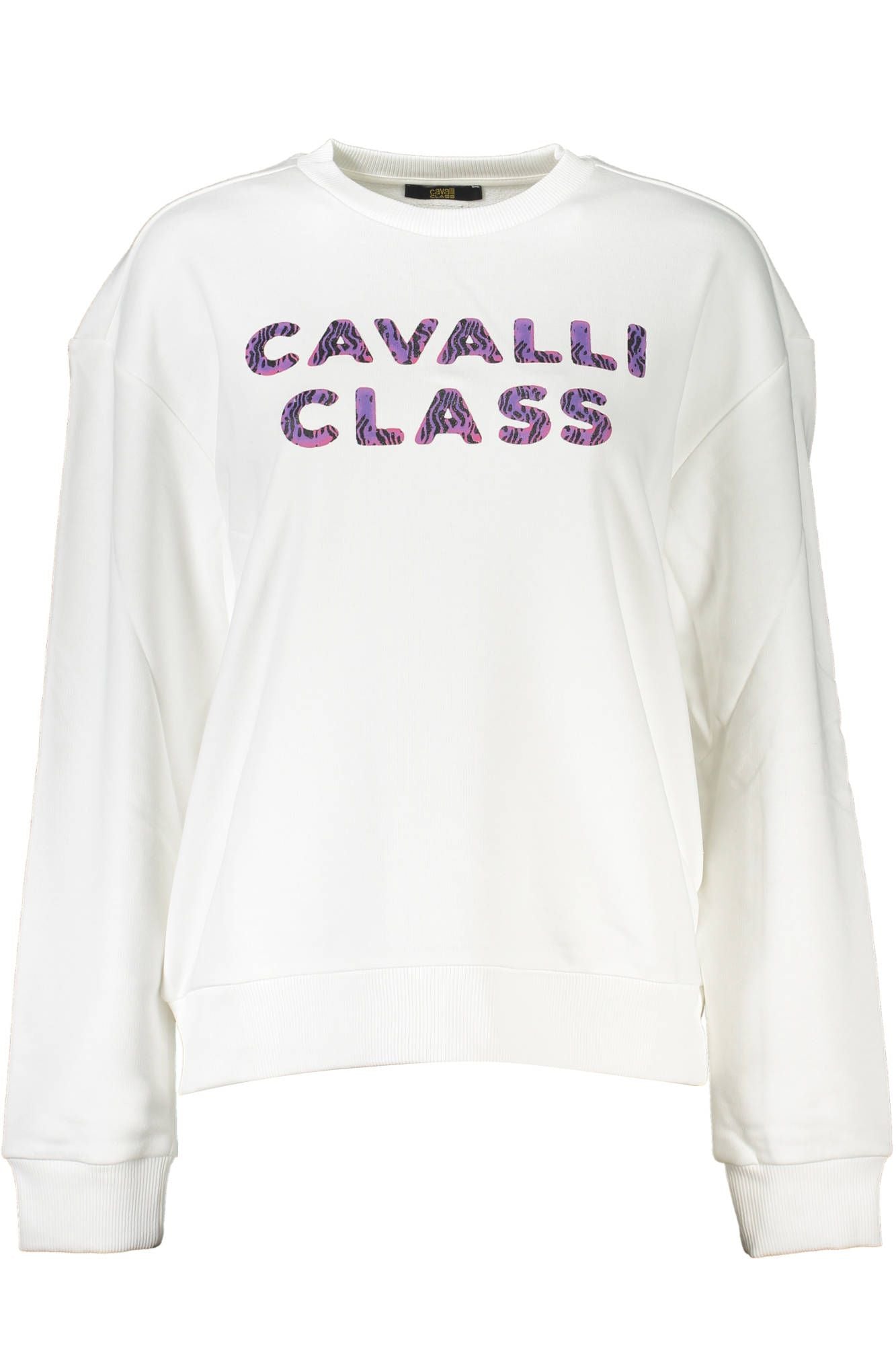 Cavalli Class Weißer Baumwollpullover für Frauen