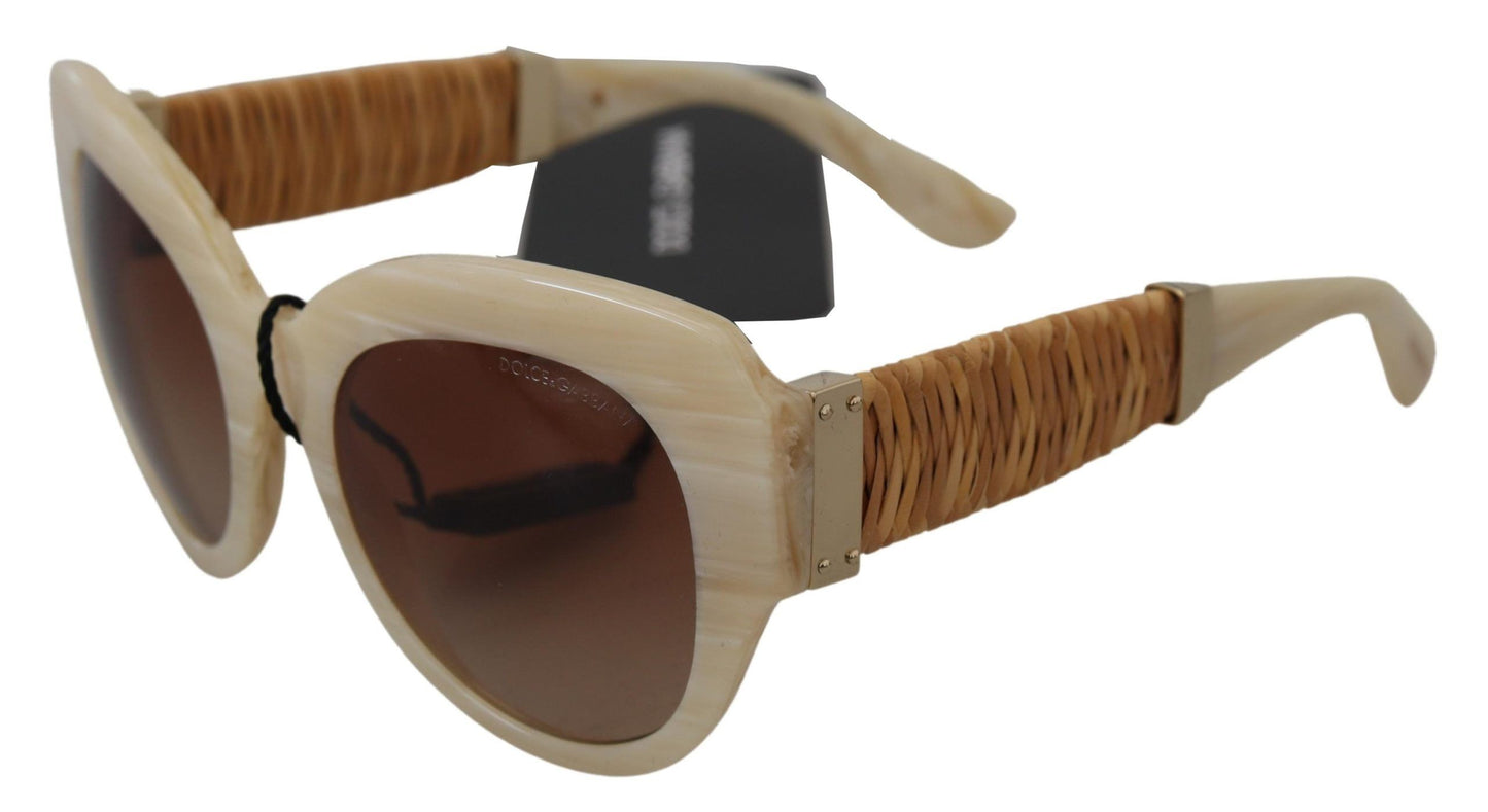 Dolce &amp; Gabbana Beige Chic Acetate Women's Sunglasses