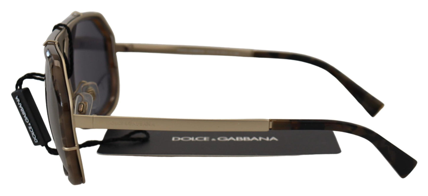 Dolce &amp; Gabbana Chic mirrored brown aviator sunglasses