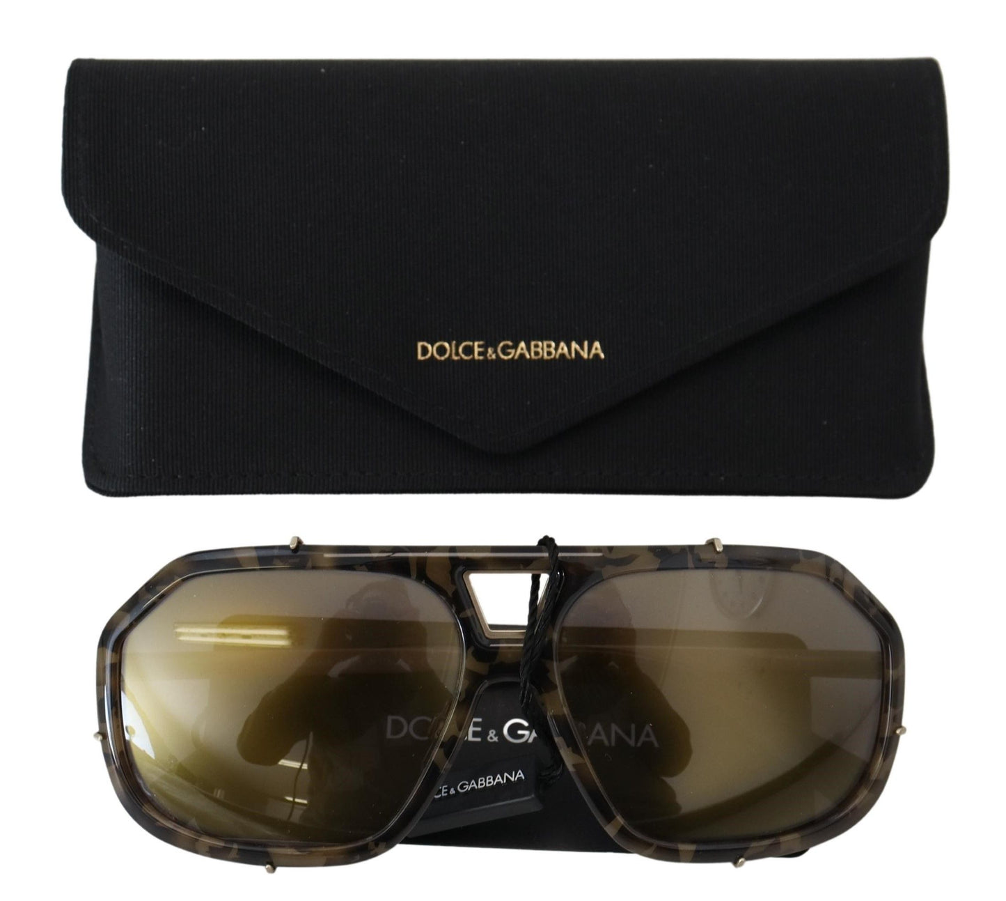 Dolce &amp; Gabbana Chic mirrored brown aviator sunglasses