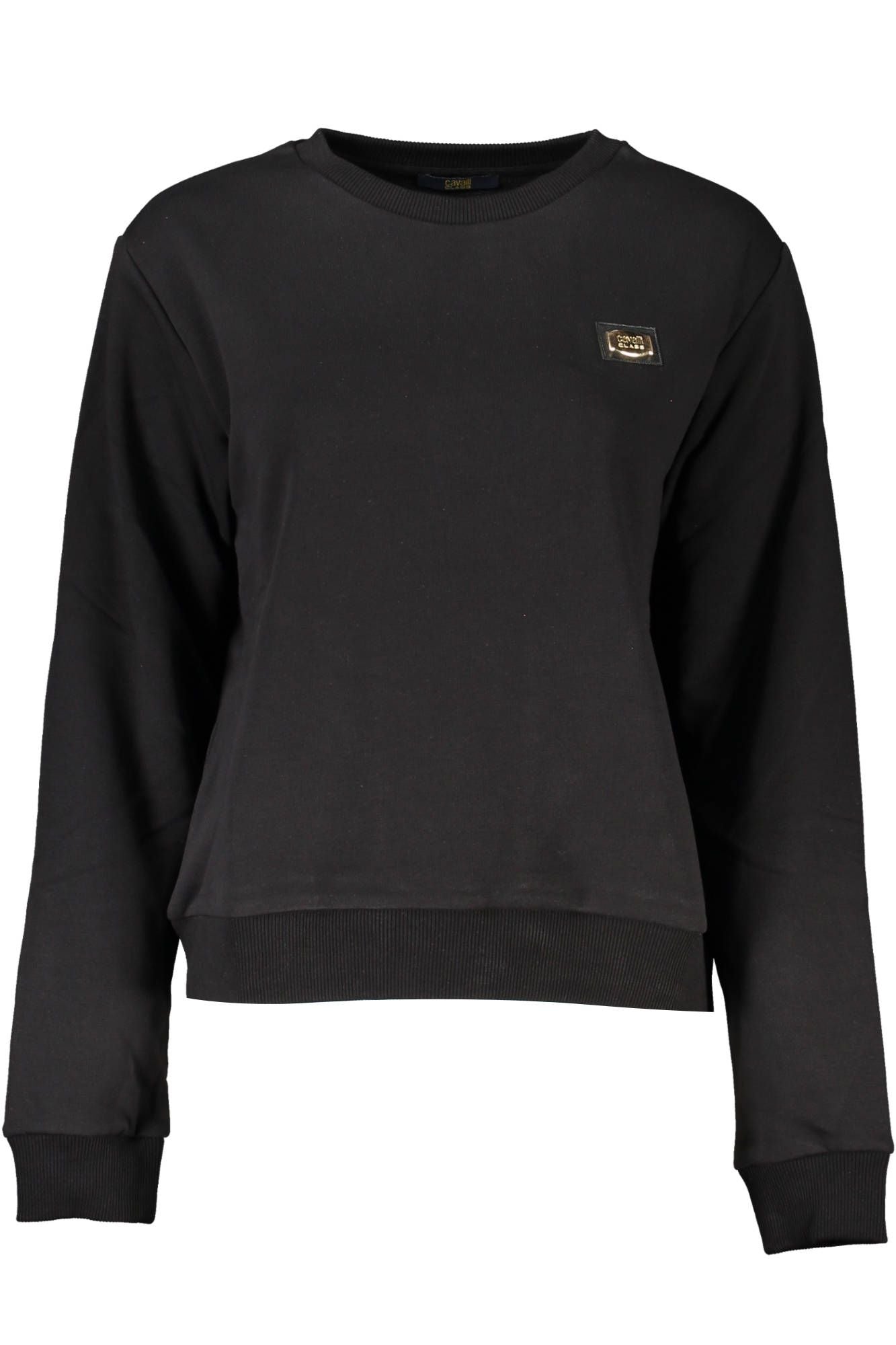 Cavalli Class Schwarzer Baumwollpullover für Frauen