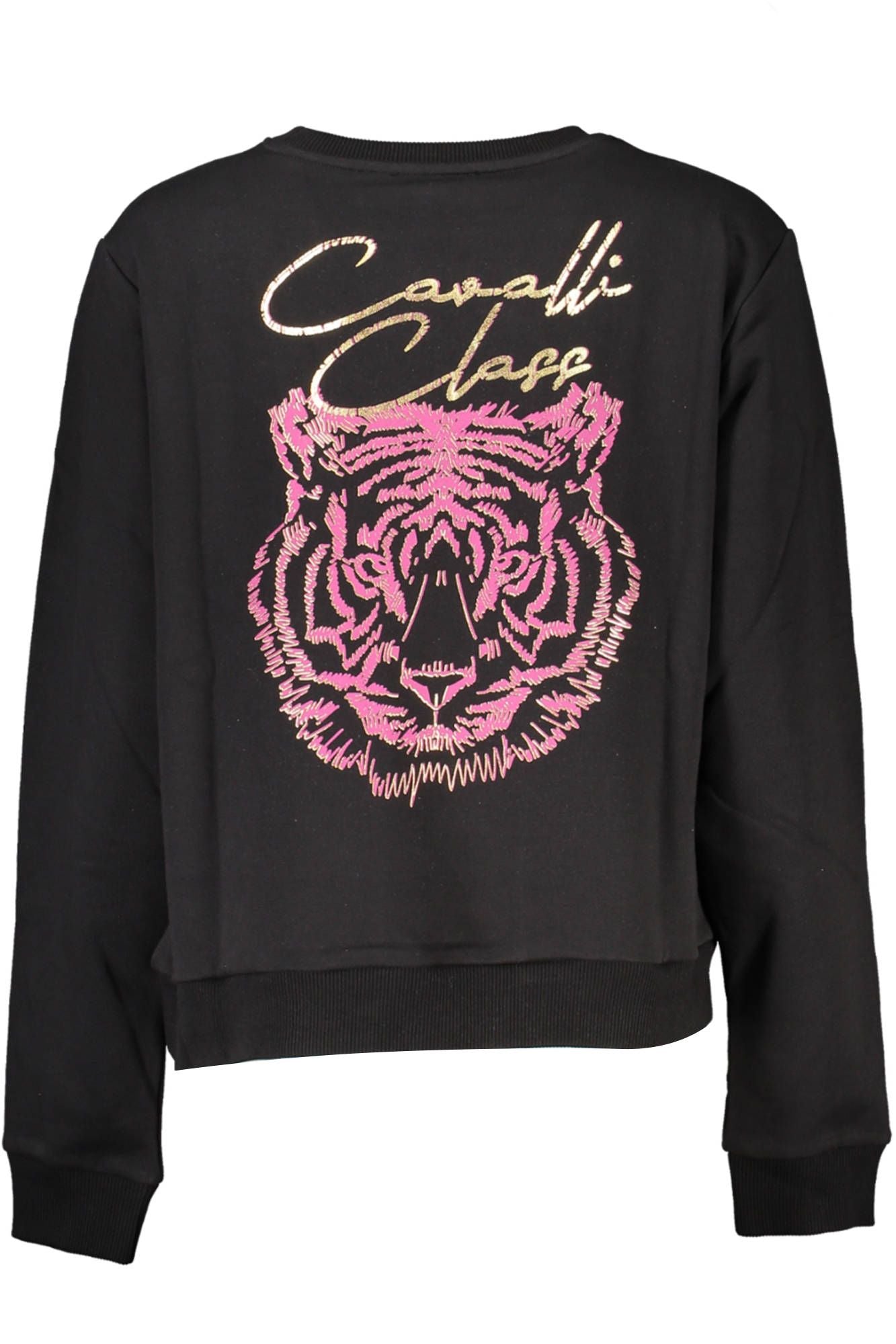 Cavalli Class Schwarzer Baumwollpullover für Frauen