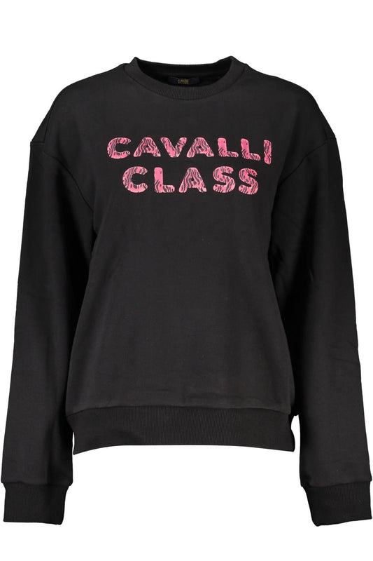 Cavalli Class Schwarzer Baumwollpullover für Frauen