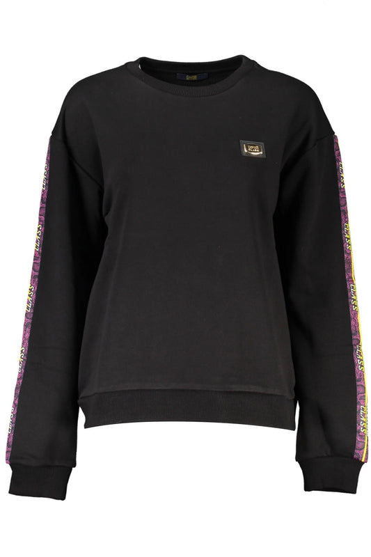 Cavalli Class Schwarzer Baumwollpullover für Frauen