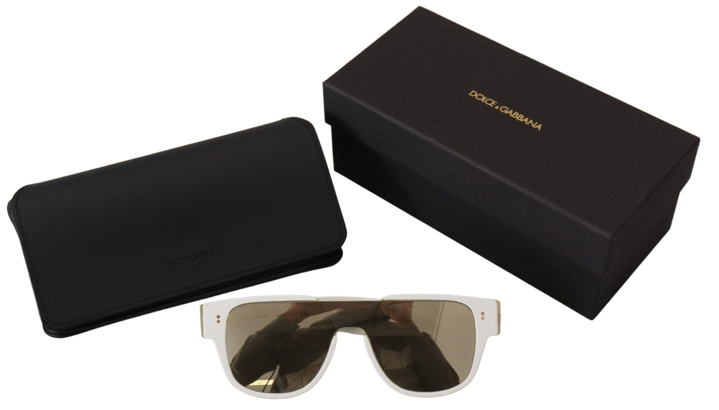 Dolce &amp; Gabbana Elegant White Acetate Sunglasses for Women