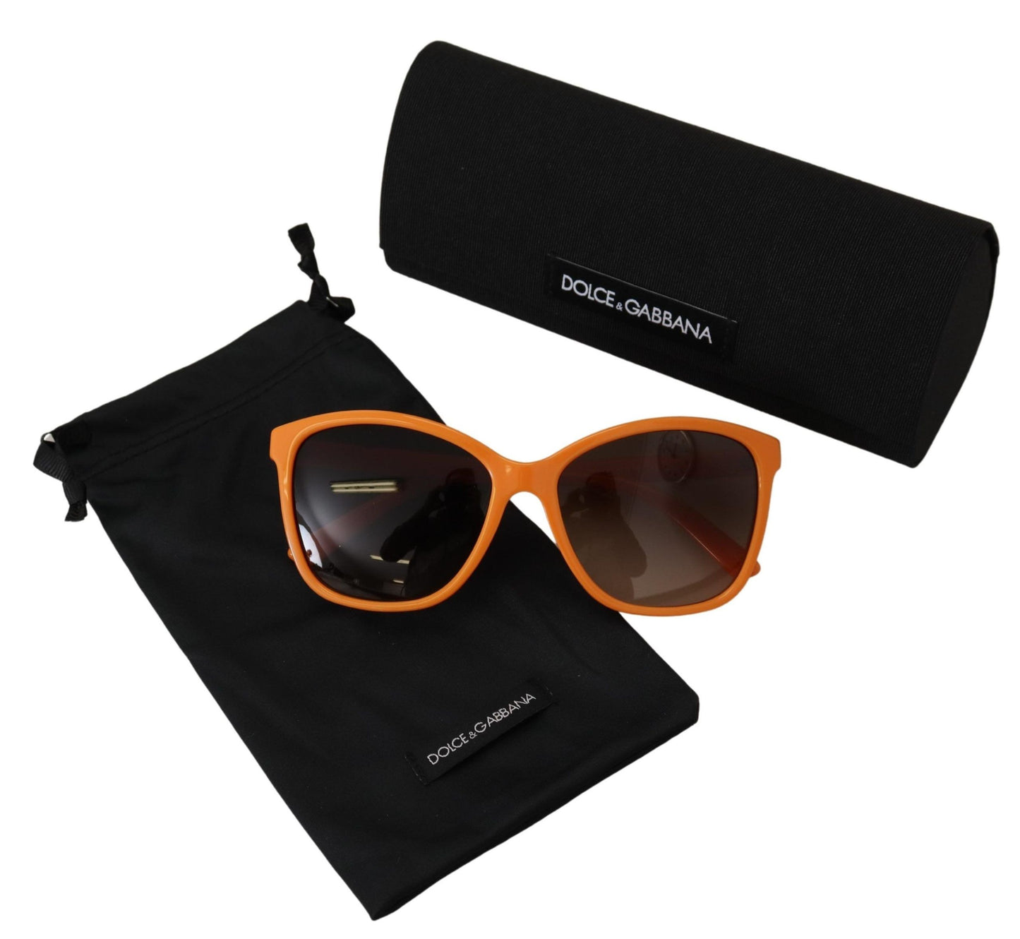 Dolce &amp; Gabbana Chic Orange Round Sunglasses for Women