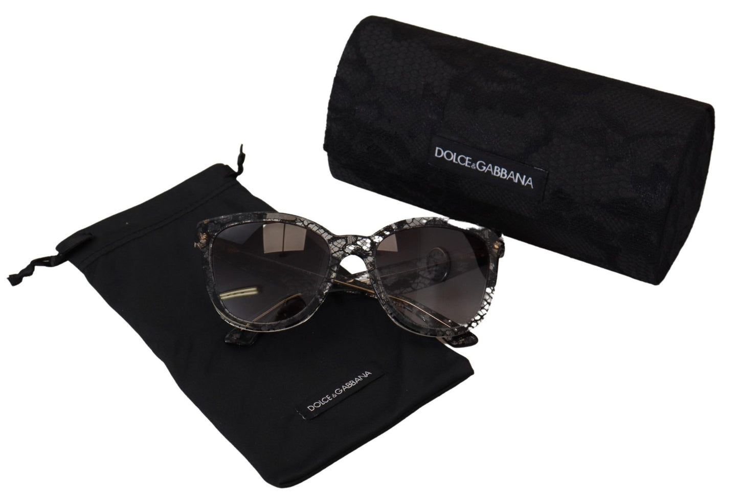 Dolce &amp; Gabbana Elegant sunglasses with white lace application