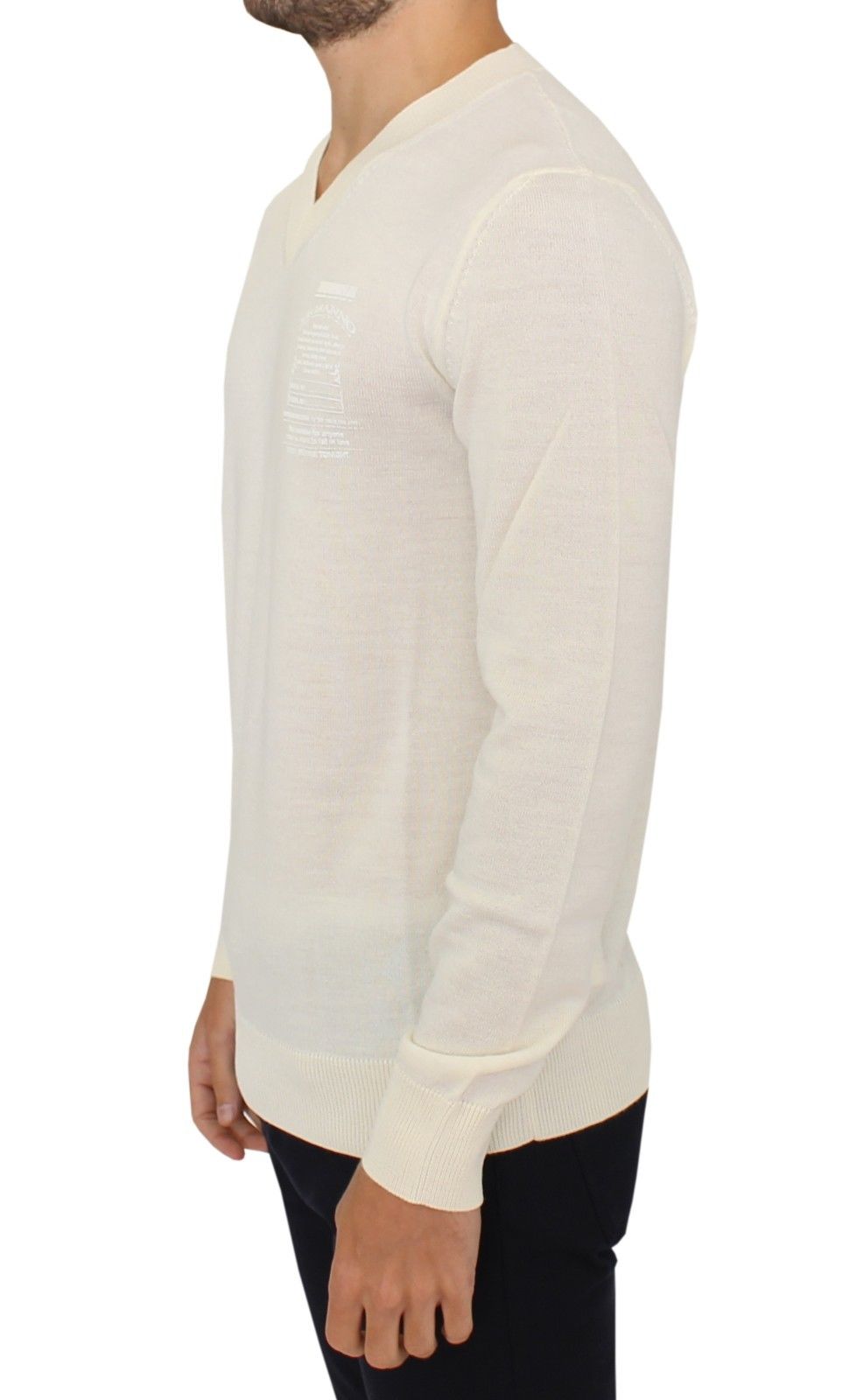 Ermanno Scervino Off-White wool-blend V-neck sweater