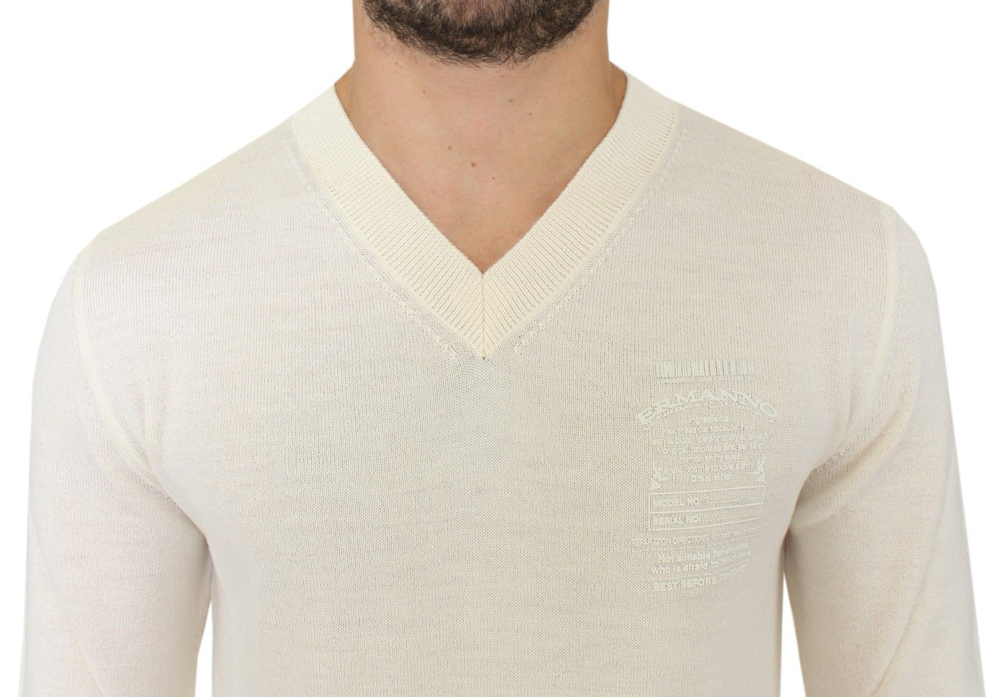 Ermanno Scervino Off-White wool-blend V-neck sweater