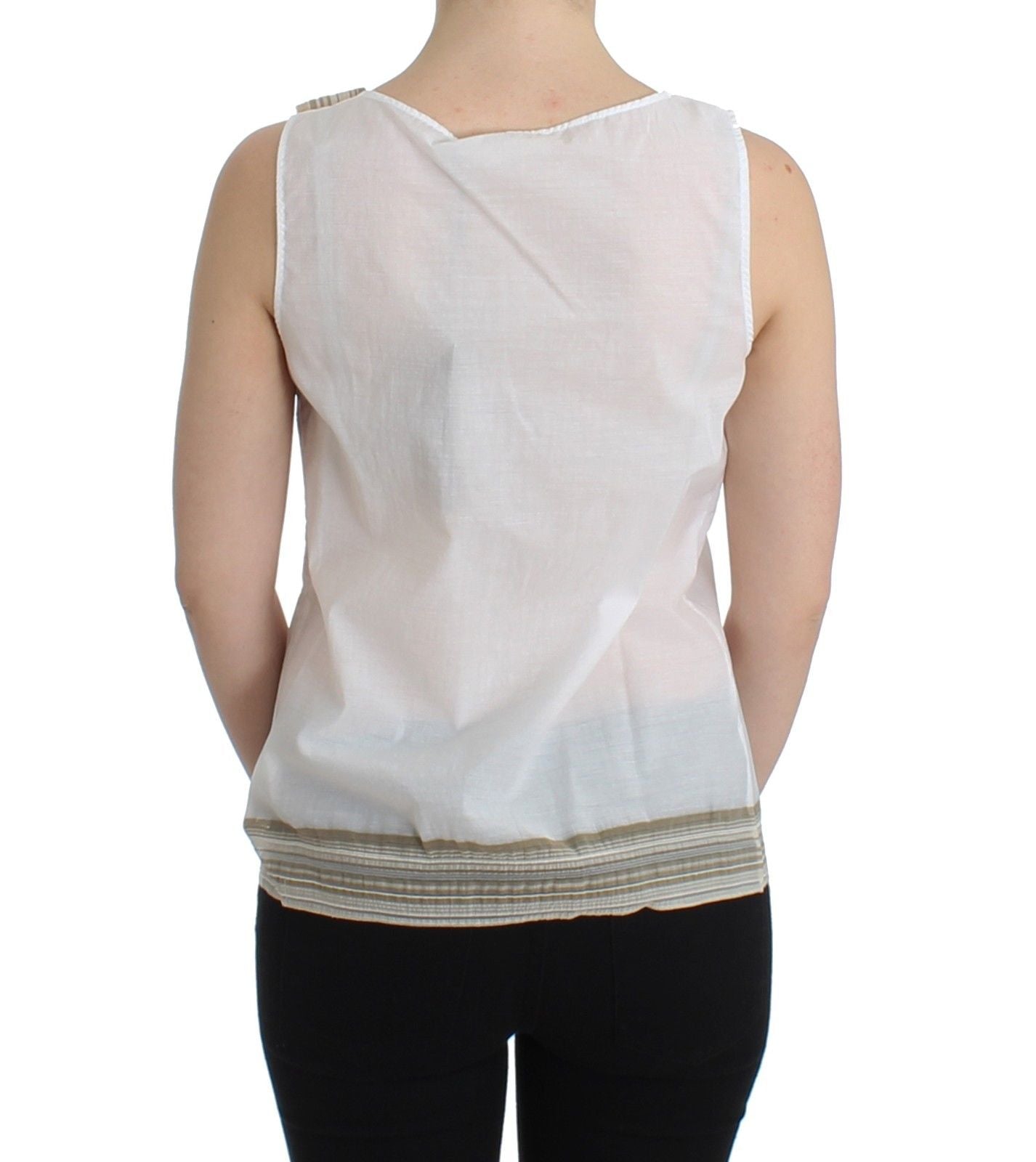 Ermanno Scervino Elegant white sleeveless top with bow decoration