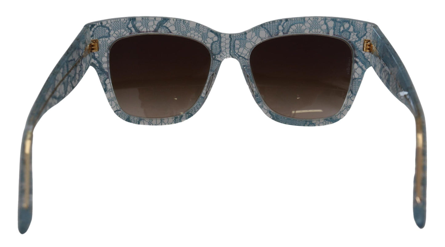 Dolce &amp; Gabbana Elegant blue sunglasses with lace detail