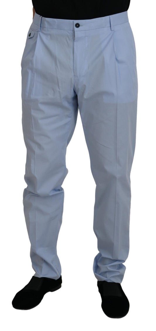 Dolce &amp; Gabbana Elegant Slim Fit Chinos in Light Blue