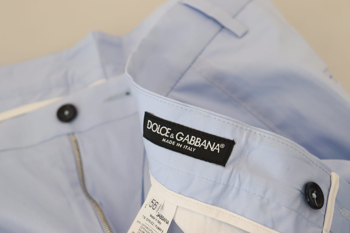 Dolce & Gabbana Elegante Slim Fit Chinos in Hellblau