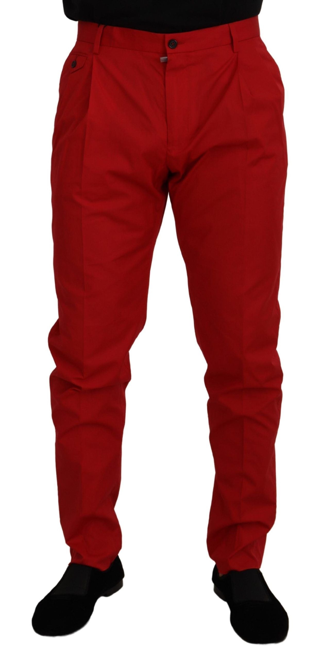 Dolce &amp; Gabbana Elegant slim fit chinos in carmine red