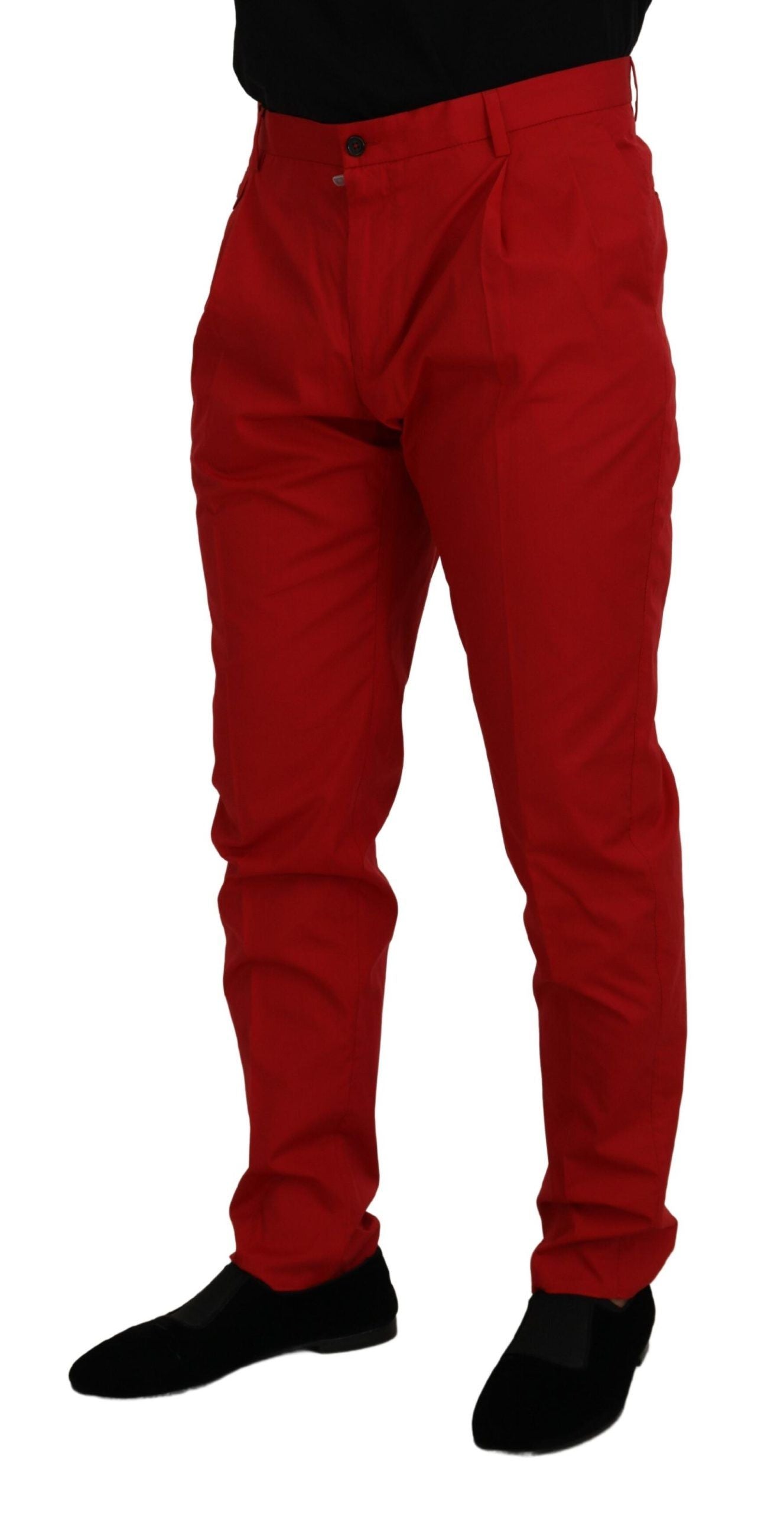 Dolce &amp; Gabbana Elegant slim fit chinos in carmine red