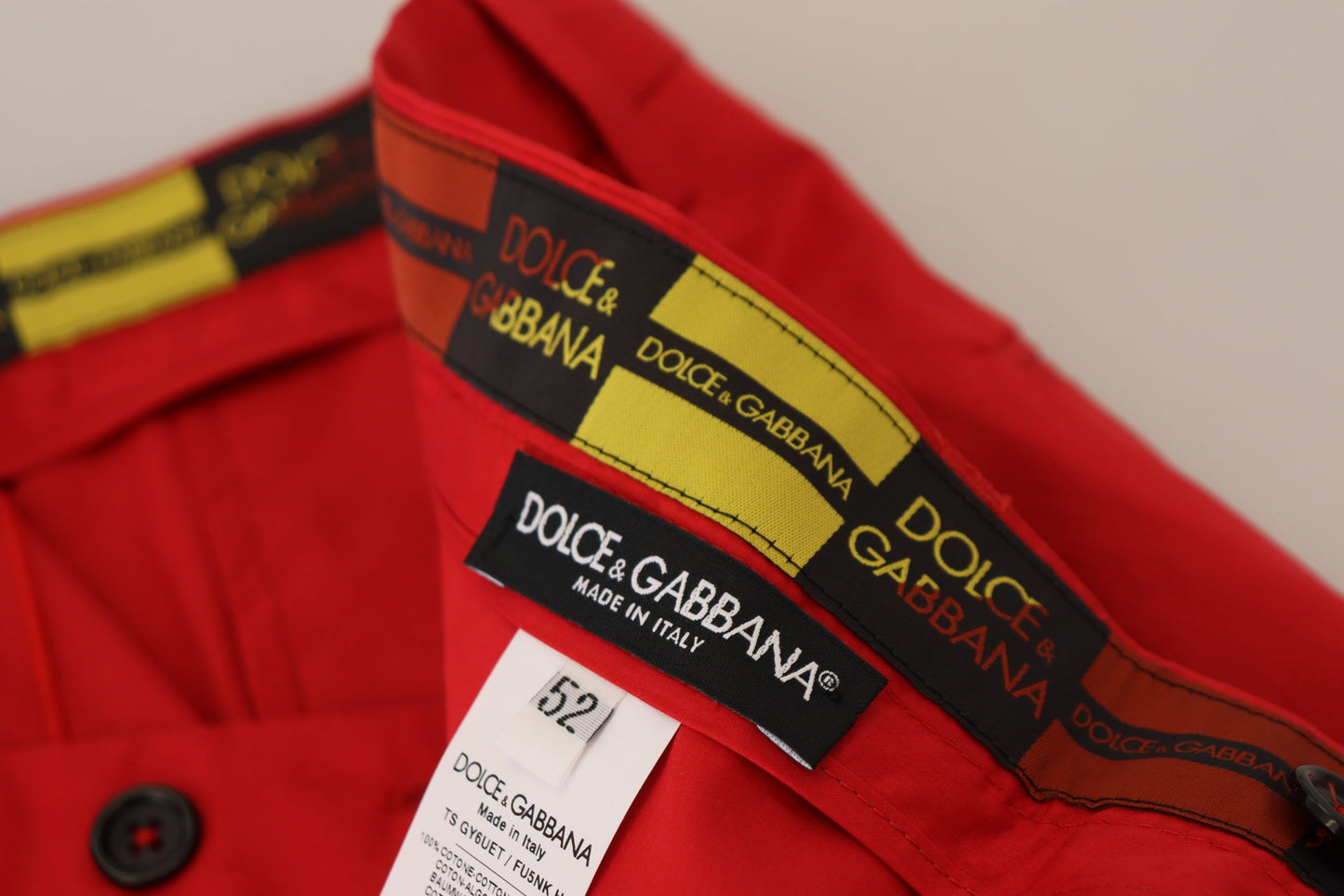 Dolce &amp; Gabbana Elegant slim fit chinos in carmine red